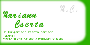 mariann cserta business card